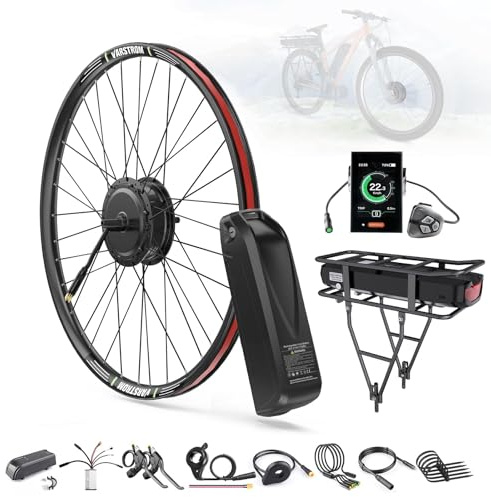 BAFANG Kit di Conversione per E-bike 500W Ruota Anteriore - Motore a Mozzo Anteriore 48V per Ruote 20 26 27.5 28 29 700C con Batteria Opzionale, Display LCD e Sensore PAS