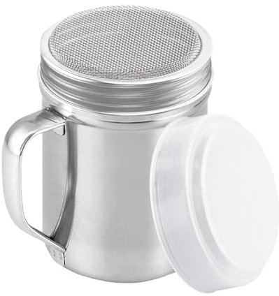 Spandicucchero a velo con, spargitore per bar, panno a maglia fine, 170 ml, 1 confezione | : bicchieri di plastica trasparenti con coperchio da 16 oz (argento, taglia unica)