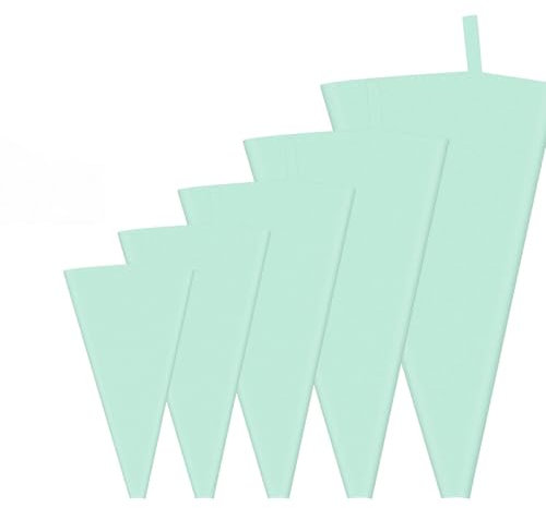 Shirene sac a Poche Silicone,5 PCS sac a Poche Riutilizzabile,Sacs a Poche Professionali,Saccapoche per Dolci per Adatto Decoratori Torte,Panettieri Professionisti,Amanti Pane