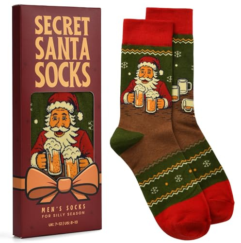 Brutal Secret Santa Strumpor - Roliga julstrumpor för män - Perfekt hemlig tomte gåva