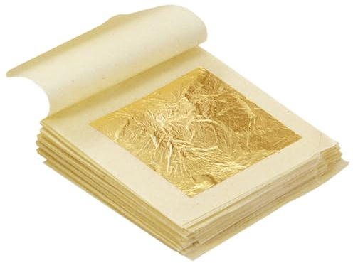ALCXAZS 10 Pz Impermeabile Reale Lamina D'oro 24 k di Arte Del Mestiere di Carta Commestibile Foglia D'oro Foglio Libri Imballaggio Carte Ad Resistenza per Auto