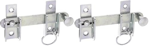 Alberts 314446 Fermo per persiane battenti, con dispositivo di blocco, zincato galvanico, con strato spesso passivato, Misura 120 x 65 mm (Confezione da 2)