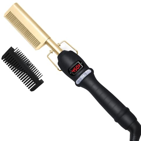 Piastra Per Capelli | Strumento Regolabile per Barba | Spazzola Piastra Per Capelli Con Riscaldamento Ceramico - Per Donne, Ragazze, Fidanzata, Madre E Fidanzato Per Viaggio, Scuola E Festa