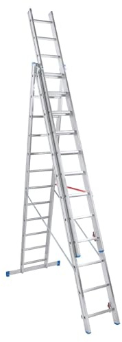Petra Echelle Professionnelle Transformable en Aluminium 3 Plans 12 marches