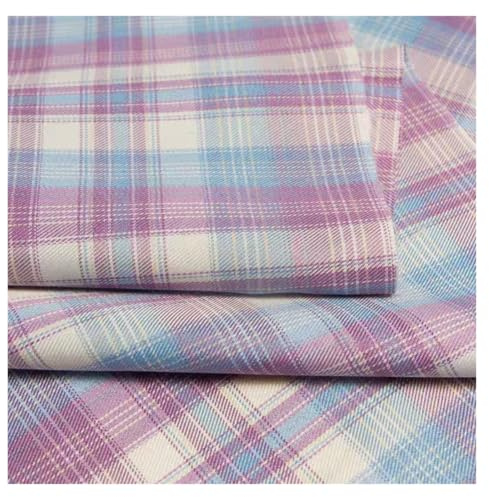 rutig tyg, gör-det-själv-sömnadsmaterial | För kjol, klänning, hem, kläder, rutig, textil, hantverk, blå, rosa (färg 11,50 x 150 cm)