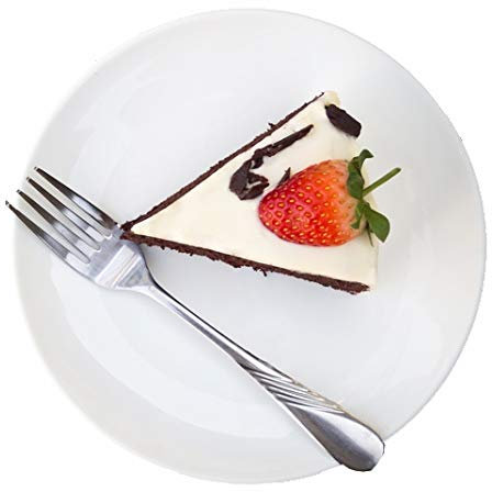 Topkapi Varick – flacher Teller Ø 16 cm mit Fahne │ Profi-Teller für Gastronomie und Catering │ Vorspeiseteller, Dessertteller │ Hart Porzellan │ Weiß │ 6 Stück