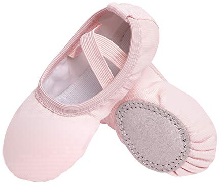 Stelle Canvas Ballet Shoes Toddler Girls Ballet Slippers No-Tie Boys Dance Shoes(Ballet Pink,11ML)