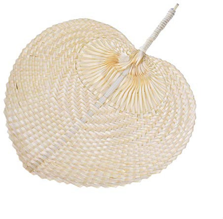 Éventail Tissé en Bambou Eventail Tissé À La Main Éventail en Feuille Ventilateur Fait Feuille Palmier Éventail Frais D’été Style Chinois pour Faveurs Fête Cadeau Mariage Plage