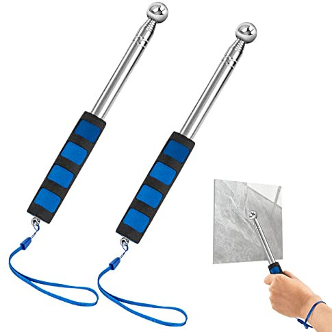 Teleskop Trommelhammer Verstellbare Hohlender Wandfliesen Detektionshammer Hausinspektionshammer Hausinspektion Inspektion für Zuhause Fliesen Böden Decken Wände 115cm 2 Stück (Blau)