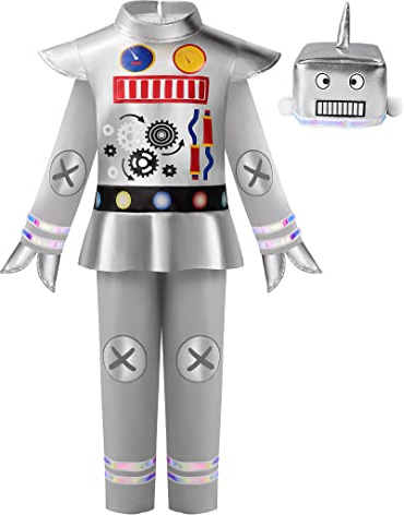 ReliBeauty Disfraz Robot Niño 3-12 años con Sombrero 120