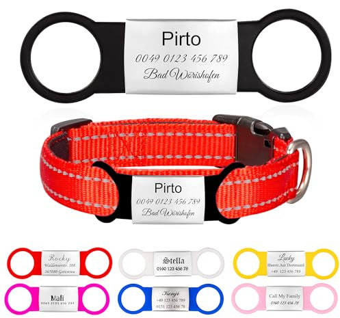 2er Schwarz Silikon Hundemarke mit Gravur zum Aufschieben Personalisiert Hundeanhänger Namensschild für Hundehalsband Haustier Marke Pet Tag ID Anhänger,L