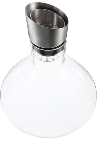 JECOMPRIS Decantador De Vino De Vidrio Rápido y Elegante Con Diseño De Gran Apertura Para Aireación Dispensador Integrado Para Vino Tinto y Whisky Accesorio Para Regalo y Decoración El Hogar