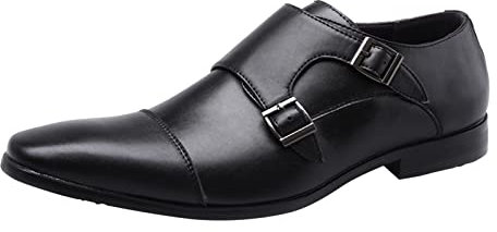 Chaussures d'affaires pour homme Monk Strap Loafer - Chaussures en cuir - Mocassins - Chaussures de costume - Chaussures d'affaires - Chaussures à boucle - Chaussures modernes à enfiler - Chaussures
