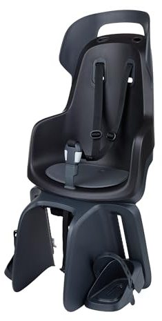 BOBIKE 8011500001 - Silla Bicicleta Trasera GO Maxi AVS+ – Segura, cómoda, instalación con Sistema de Montaje AVS+ para niños de 9 Meses a 6 años, hasta 22 kg, Negro Urbano