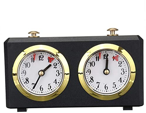 Veesper Horloge d'échecs, minuteur d'échecs mécanique, minuteur de jeu vintage, compte à rebours portable, mécanique, pour jeu d'échecs