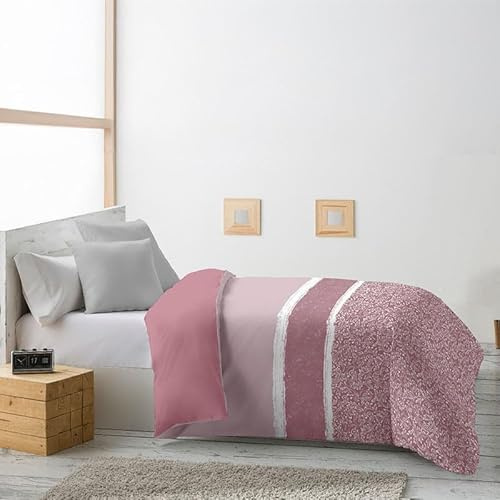 Rufino Díaz Edredón Invierno Reversible 350g Estampado Udir (Rosa - 90 cm) - Otoño/Invierno - Suave y cálido para tu Descanso