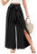 Svanco Palazzo Hose Damen Sommer Weite Plissee Hose Lockere High Waist Paperbag Hosen mit Schlitz