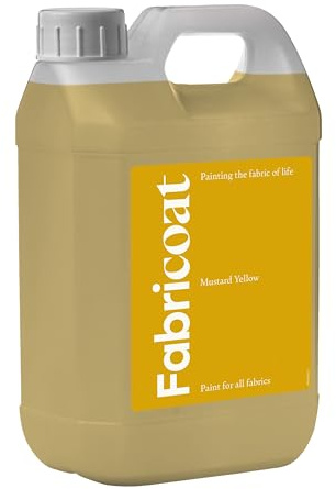 Fabricoat Fabric Paint – Restore or Change the Colour of Any Fabric - Paint Directly Onto Fabric - Transform Anything – Sofas, Lampshades, Car Interiors (2.5L, Mustard Yellow)