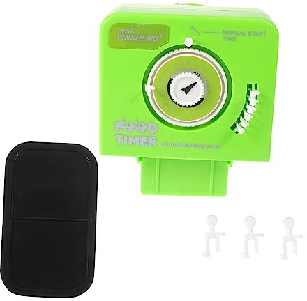 YARNOW 1stk Zubringer Futterautomat Für Aquarien Automatischer Futterautomat Für Fische Tank Einstellbar Zubehör Fischfutterautomat Futterbehälter Für Aquarien Netz Bausatz Green Plastik