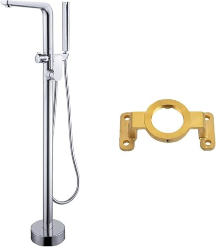 Grifo Bañera Exenta, Grifería Exenta de Bañera, Grifo de bañera de pie Juego de ducha Agua fría y caliente Mezcla de grifo de ducha for hotel y bed and breakfast(Chrome)