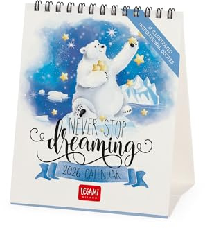 Legami - Calendario da Tavolo 2026, Aphorisms, Calendario da Scrivania, 12 Mesi e Planner Annuale, in 6 Lingue, Segni zodiacali, Festività internazionali, 12 x 14.5 cm