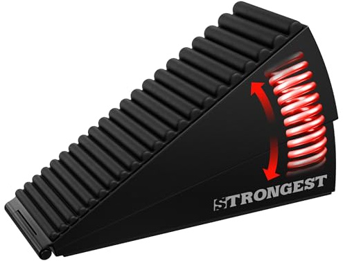 Strongest Home XL slitstark dörrfjäder, svart, väggmonterad dörrstopp