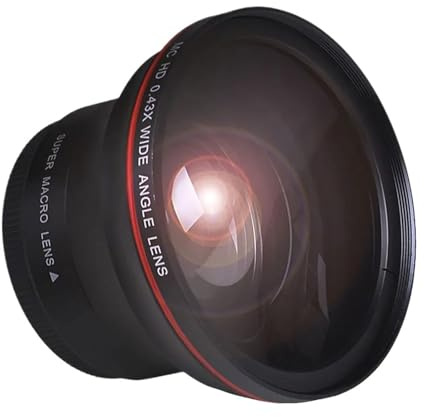 Kompatibel mit Nikon, kompatibel mit Sony Alpha – 55 mm, 0,43-Fach-HD-Weitwinkelobjektiv mit Makro-Anteil, passend for D3400/D5600