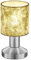 Trio Leuchten Tischleuchte Garda 595400179, Nickel matt, E14, Stoffschirm Goldfarbig, 9.5 x 9.5 x 18 cm, On/Off Touch