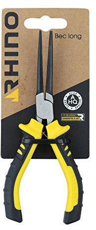 RHINO - Mini pince à bec long 150 mm - Fabriqué en Acier haute qualité - Idéal pour du travail dans des petits espaces - Longueur 150 mm - Manche ergonomique - Garantie à vie