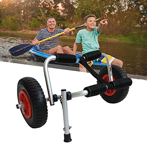 ZhiLianZhao Aluminium Bootstrailer Kanuwagen Transportwagen, Faltbarer Kajakwagen, Klappbare Stütze, für Kanus, Surfbretter Und Faltboote