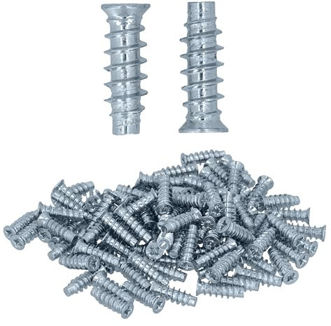 HELPMATE – Tornillos europeos avellanados 6,3 x 19 galvanizados – 50 tornillos para muebles con accionamiento PZ 3 y rosca completa – Ideal para madera maciza y paneles de madera