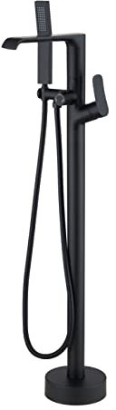 Beelee BL19019B Mitigeur de douche autoportant à 2 voies en laiton avec pulvérisateur à main Noir