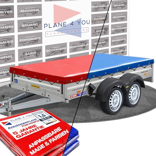 Hochwertige Humbaur Anhängerplane - Anhänger Plane nach Maß in 15 Farben - Flachplane PKW-Anhänger - wasserdichte PVC Abdeckplane mit Anhänger Zubehör