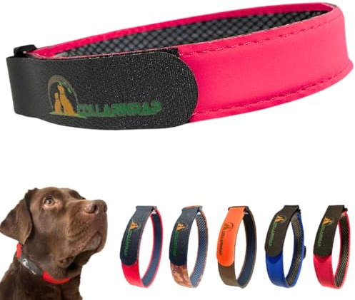 Funda Antiparasitaria para Collar de Perros - Antipulgas para Razas Pequeñas y Grandes - Apta para Todos los Tamaños (Rosa, M: de 36-39 cm)
