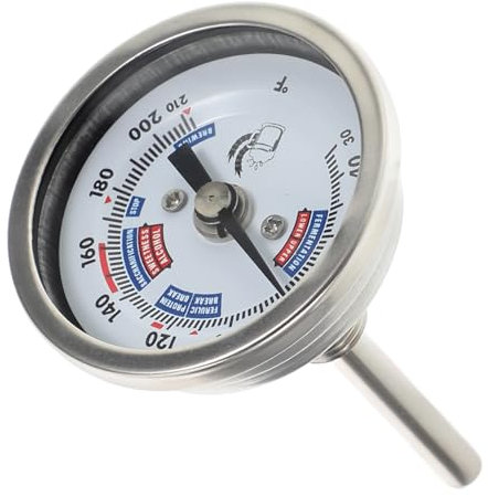 Mikinona Termometro da Vino Acciaio Inossidabile con Design Filettato Termometro Bimetallico per Misurazione Precisa Della Temperatura Contenitori per Vino e Strumento