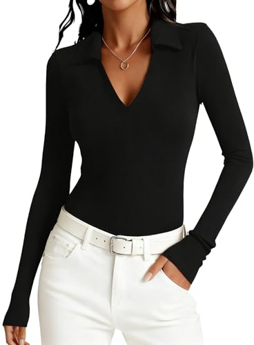 Dressmine Tops for Women Cream Polo Workout Henley T Shirt Slim Fitted Collared Jumpers Breathable Running Activewear Size 8
