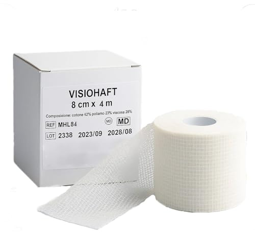 UMBRA MEDICAL ITALY Benda Elastica Coesiva 4m in Cotone – Autoadesiva Ipoallergenica e Traspirante – Per Fissaggi, Fratture, Garze e Bendaggi – Made in Italy – Diverse Misure (8cmx4m)