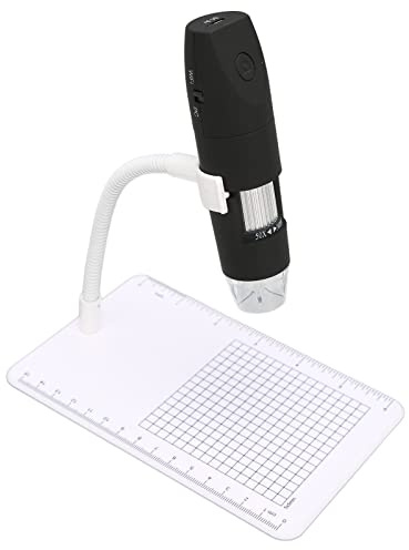 Yctze Microscope Numérique avec Caméra HD à 8 LED - WiFi/USB Compatible pour Les Smartphones/Tablettes/PC, Grossissement 50-1000X (Black)