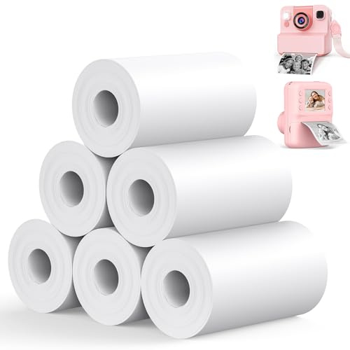 Yidoroye Papier Thermique Appareil Photo Enfant 6 Rouleaux | Recharge Caméra Instantanée Sans Encre, Impression HD, Papier Résistant & Sûr, Accessoire Appareil Photo Instantané Enfant
