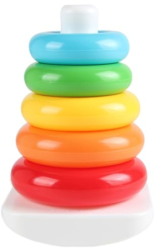 Genérico Juguetes - Anillos apilables Juguetes para bebés, Torre educativa de arcoíris | Torre de apilamiento Aprendizaje Educativo temprano, Juguete Educativo apilador arcoíris, Juguete ani