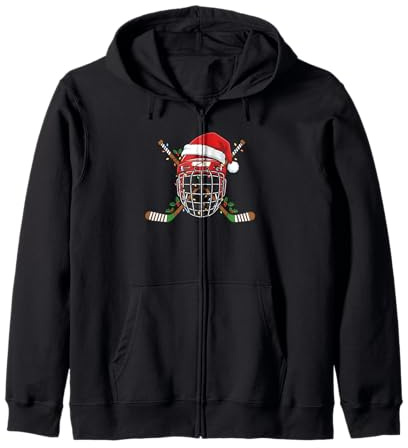 Casque de Hockey sur Glace de Noël pour Hommes, garçons, Enfants, Adolescents Sweat à Capuche