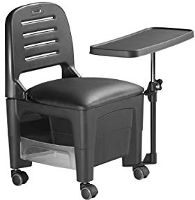 DOMPEL Chariot Chaise de Manucure avec Roues Bari - Table/Chariot avec Tiroirs - Coiffeur, Beauté, SPA - Made IN Brésil - Noir