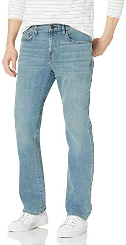 Amazon Essentials Jeans Slim Fit Elasticizzati, Bootcut - Colori Fuori Produzione Uomo, Blu Chiaro Vintage, 32W / 30L