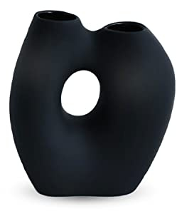 Cooee Design Frodig Vase Black, Keramik, organische Form, Schwarz, W: 9, L: 18, H: 20 CM