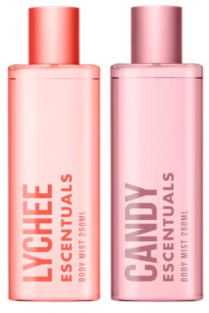 Escentuals Fruit Candy Coffret Brume Parfumée, Lychee and Candy Brume Corporelle Parfumée Pour Femme 250ml (Lot de 2)