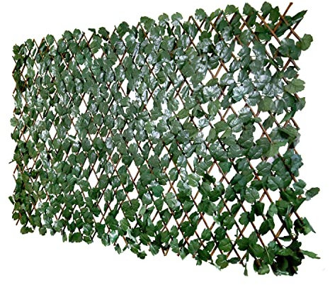 Goleray Paneles de pared de césped, setos artificiales, 1 paquete, panel de valla de hojas expandibles, pantalla de valla de privacidad de hiedra, telón de fondo de vegetación, valla de boj para