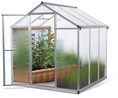 Aluminium Gewächshaus für den Garten 3,6m² inklusive 182 x 190cm Fundament vielseitig nutzbar als Treibhaus,Frühbeet Aufzucht,Tomatenhaus und Pflanzenhaus