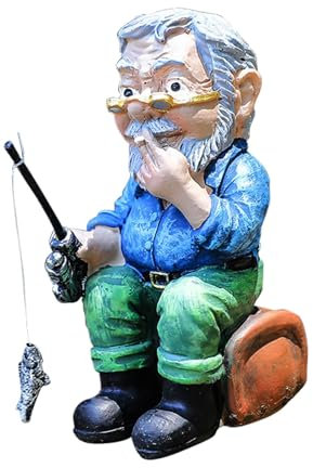 Statue d'homme de pêche - Figurine de pêcheur - Jouet de décoration pour la maison, la cour, le jardin, la terrasse