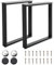 INMOZATA Tischbeine Metall Schwarz 2 Stück Tischgestell Tischkufen mit Verbreiterte Montageplatte für Esstisch Schreibtisch Stizbank 70 x 13 x 72cm, Rechteck