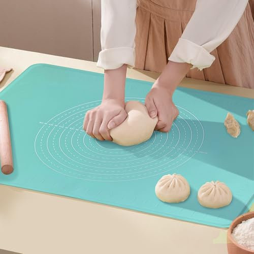 Tapis de cuisson en silicone extra large anti-adhésif avec bord haut, tapis à rouler en silicone de qualité alimentaire pour faire des cookies, macarons, tapis multi-usages, tapis de comptoir, set de